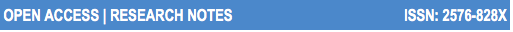 Text Box:  OPEN ACCESS | RESEARCH NOTES                                               ISSN: 2576-828X