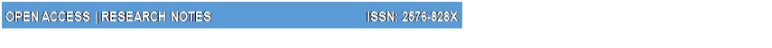 Text Box:  OPEN ACCESS | RESEARCH NOTES                                               ISSN: 2576-828X